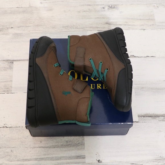 POLO RALPH LAUREN Boy's Barnes Boot Size 2 (Little Boy) Brown/Green NEW in Box - Picture 3 of 9